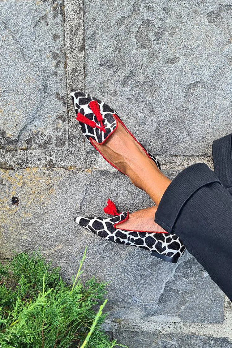 BELMONTE MILANO | MOCASSINO ANIMALIER CON NAPPE ROSSE