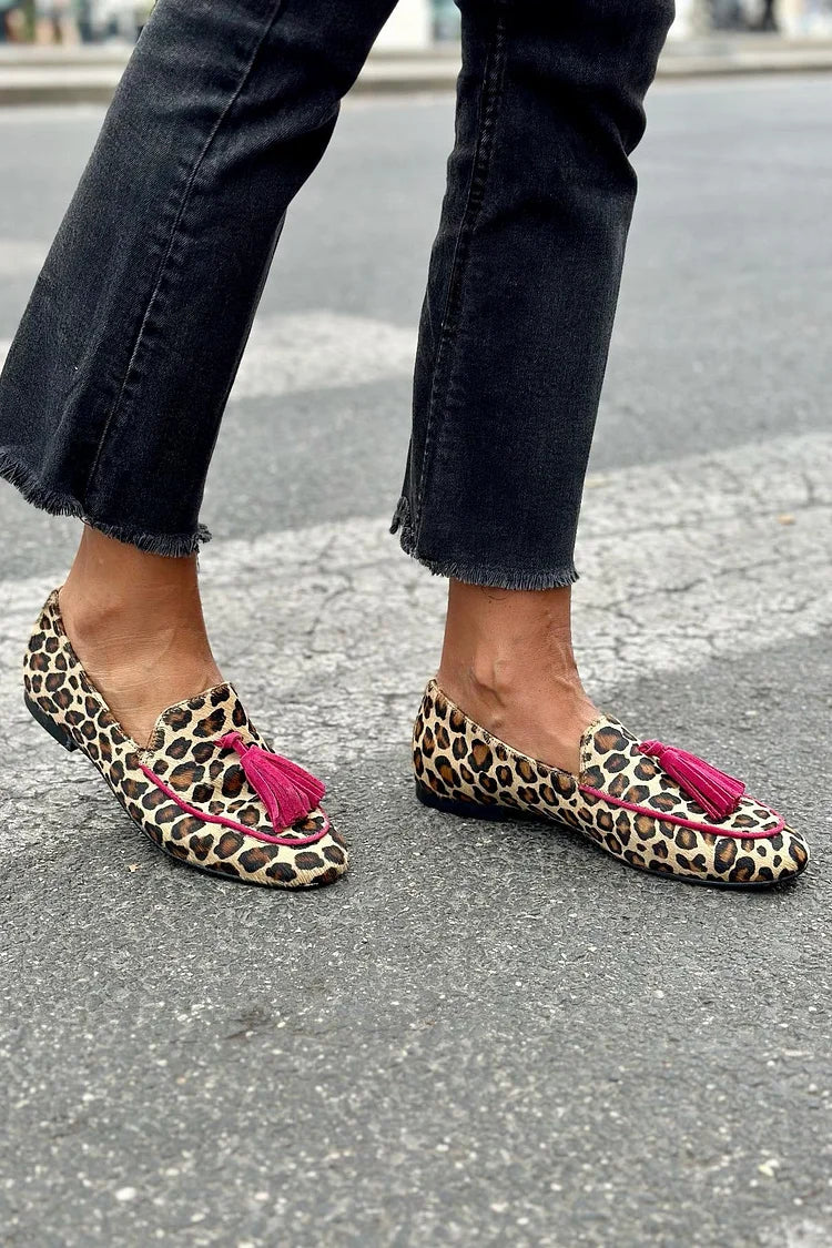 BELMONTE MILANO | MOCASSINO ANIMALIER CON NAPPE FUXIA