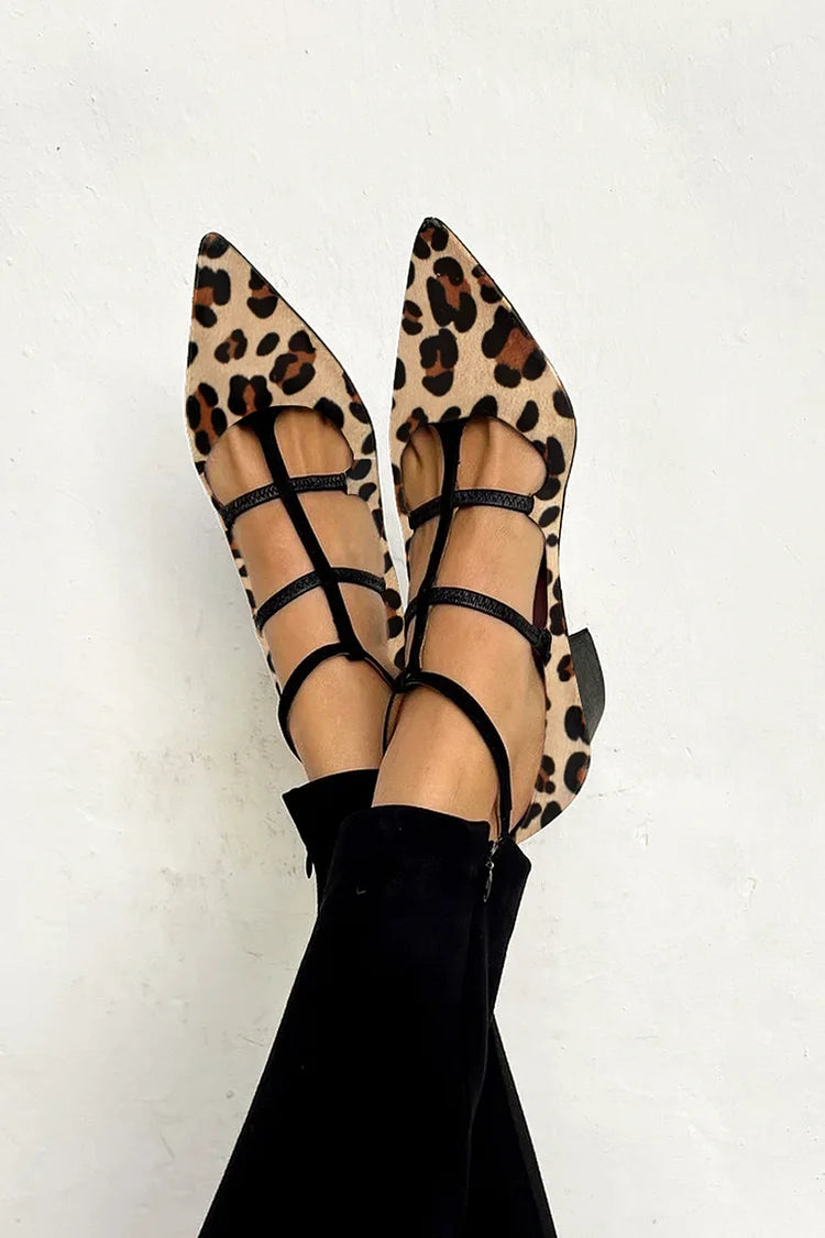 LUDOVICA | BALLERINE ANIMALIER CON CINTURINI