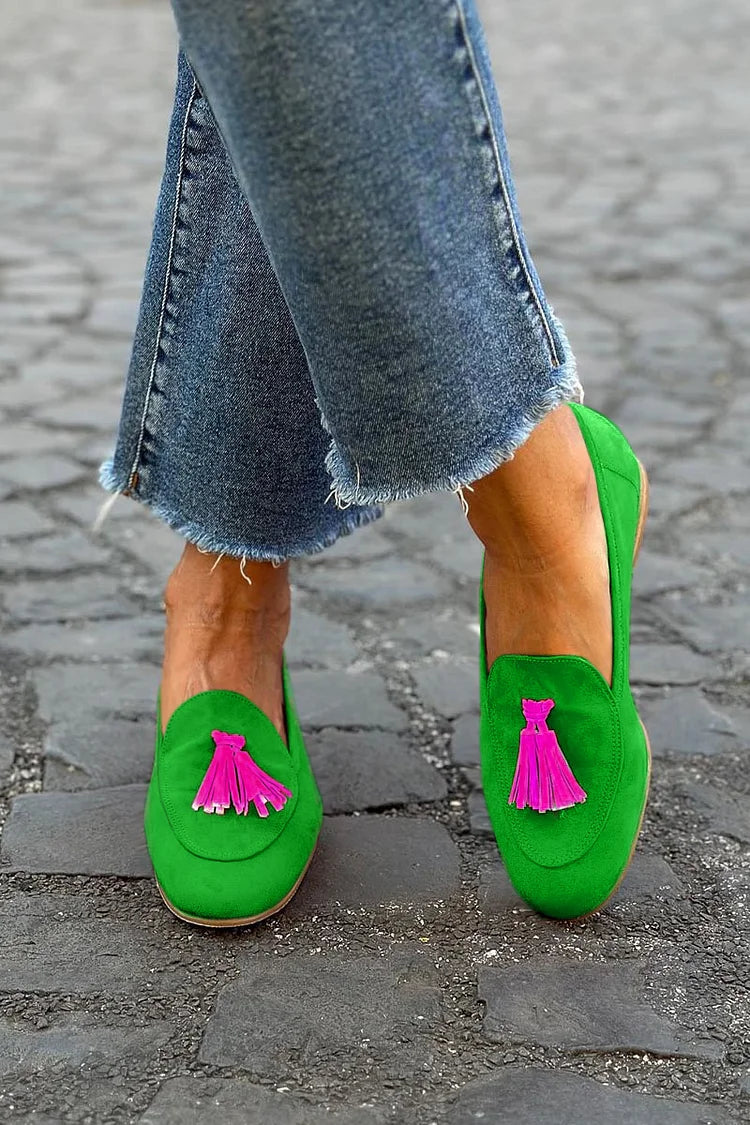 BELMONTE MILANO | MOCASSINO VERDE CON NAPPE FUXIA
