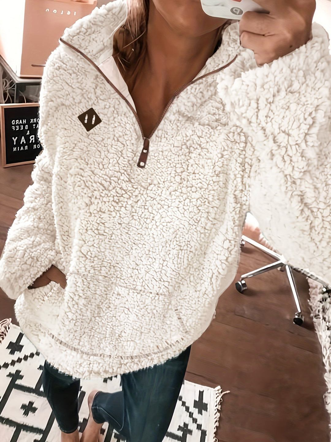 BELMONTE MILANO | Maglione con Zip a Quarto di Patch