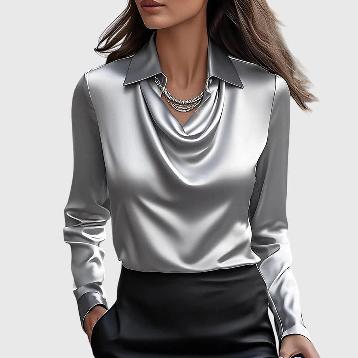 BELMONTE MILANO | BLUSA DRAPPEGGIATA CON COLLETTO