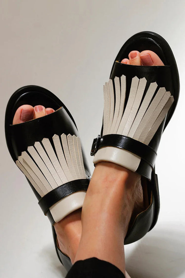 LUCREZIA | SANDALO PLATFORM CON FRANGE