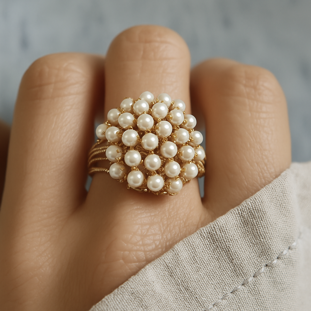 Anello con Perle Incastonate