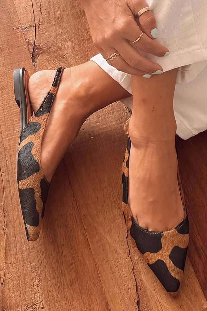 LEONORA | SLINGBACK A PUNTA CON STAMPA ANIMALIER