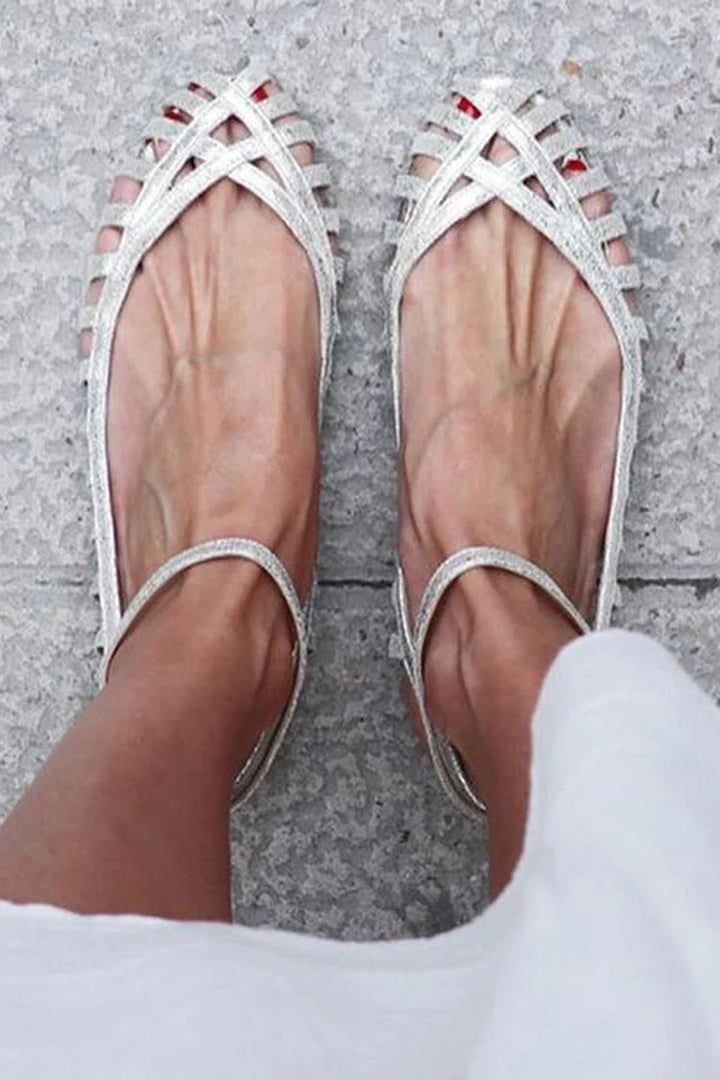 GIADA | BALLERINA INTRECCIATA CON CINTURINO