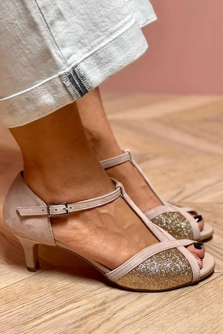 BELMONTE MILANO | SANDALO CON GLITTER E TACCO BASSO