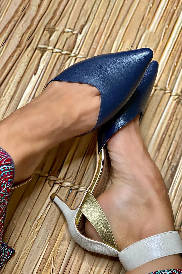 BELMONTE MILANO | SLINGBACK BICOLORE CON TACCO ELEGANTE