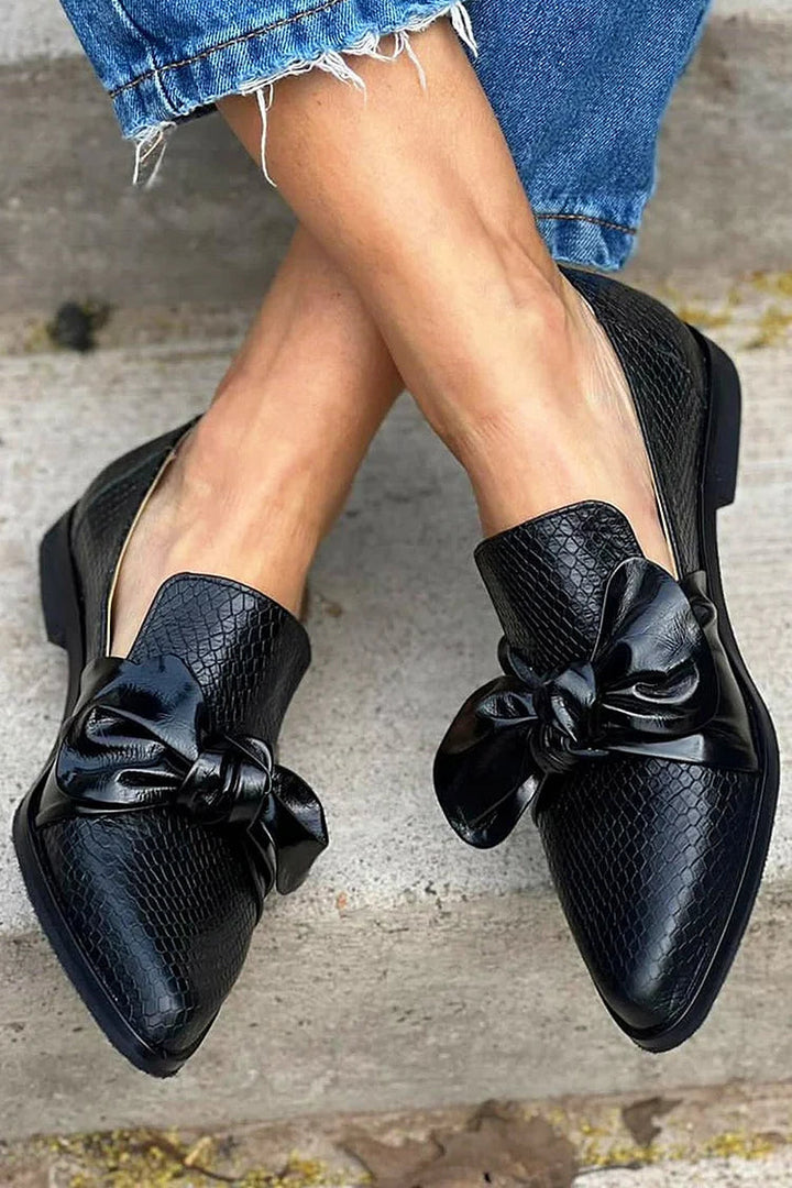 BELMONTE MILANO | MOCASSINO NERO CON FIOCCO LUCIDO