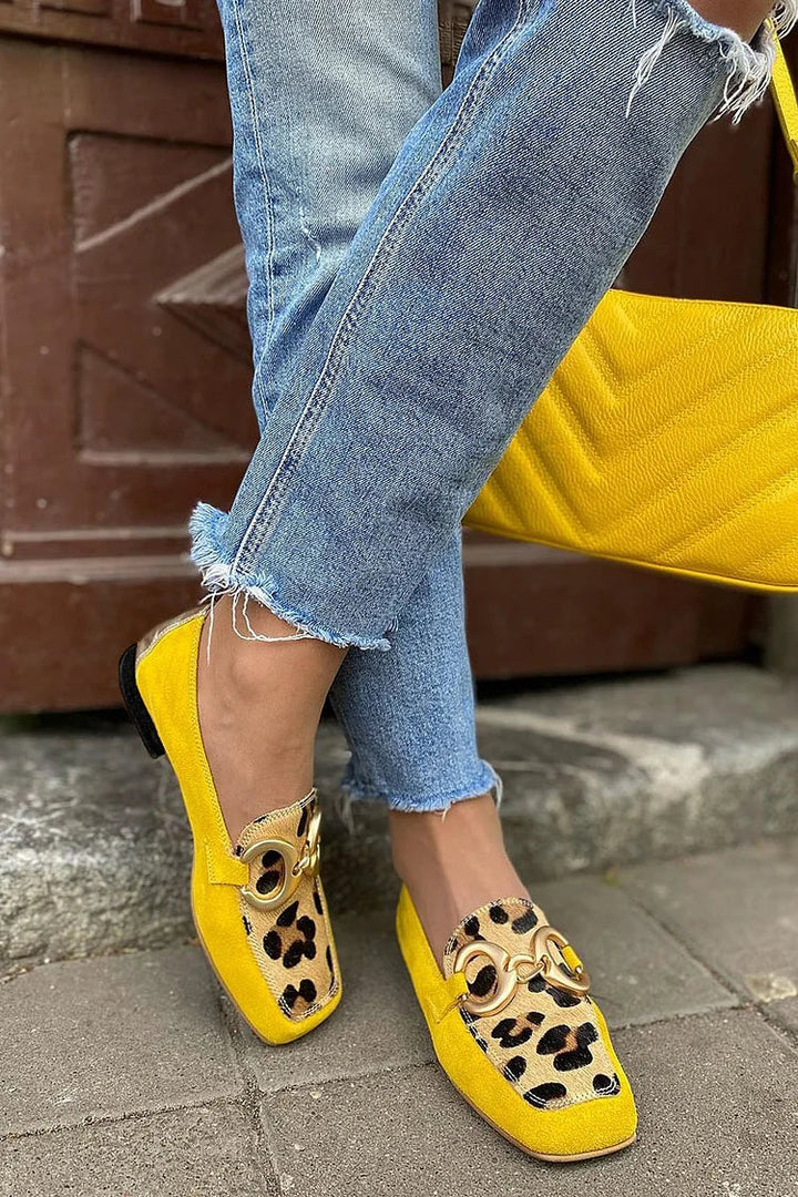 BELMONTE MILANO | MOCASSINO GIALLO CON DETTAGLIO ANIMALIER