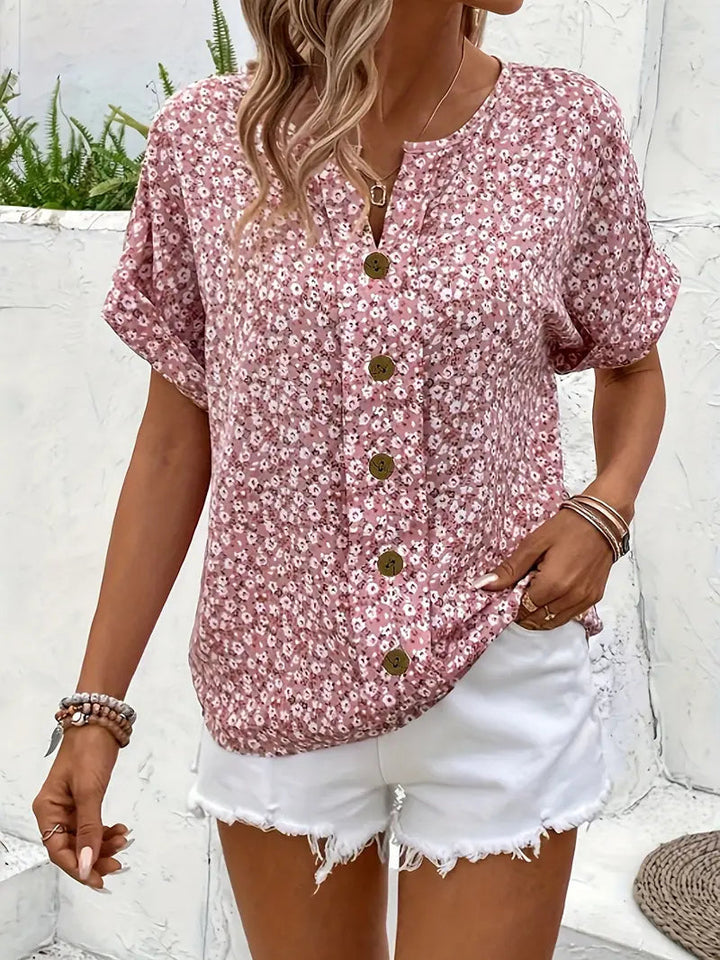 BELMONTE MILANO | BLUSA CON BOTTONI FLOREALI