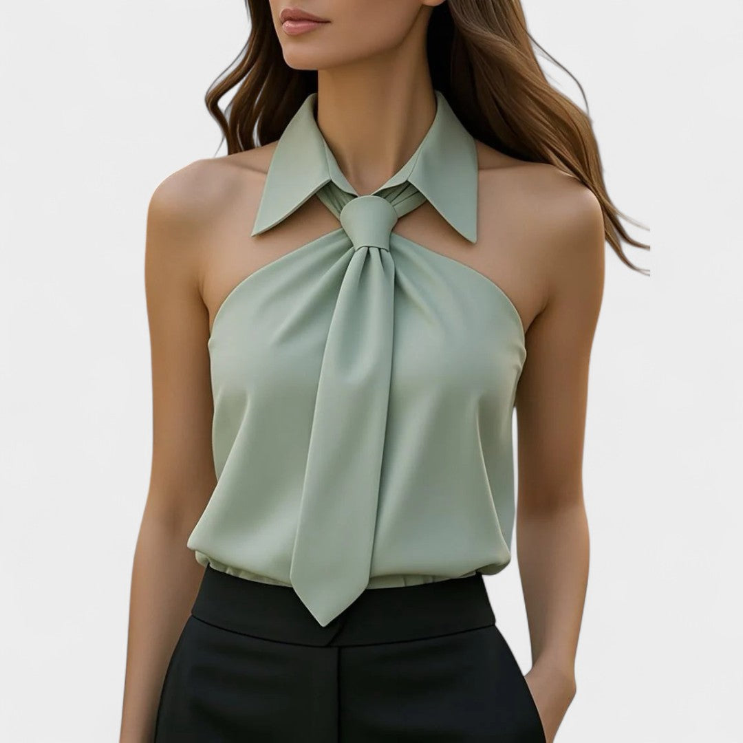 BELMONTE MILANO | TOP HALTER CON COLLO A CRAVATTA