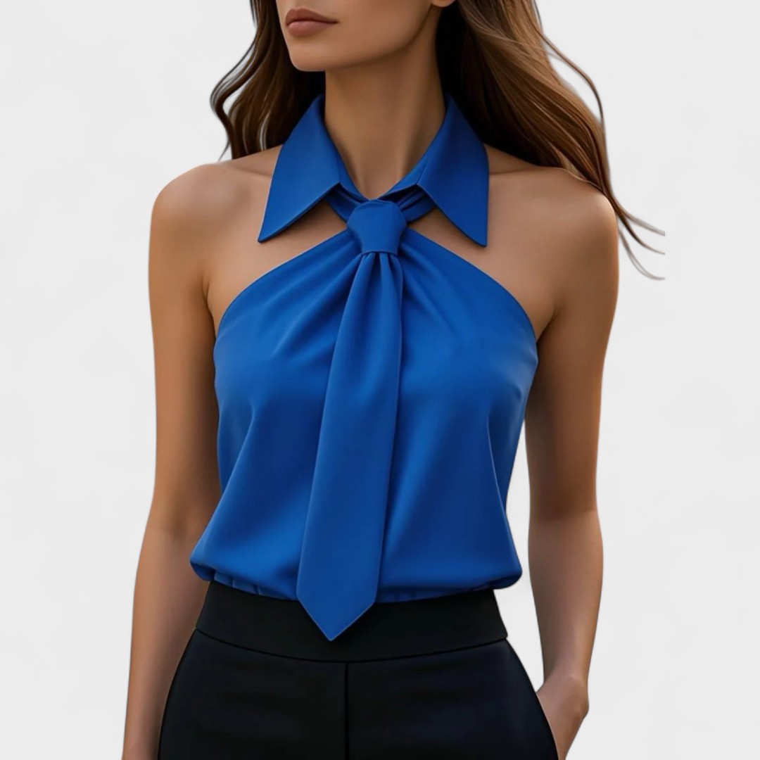 BELMONTE MILANO | TOP HALTER CON COLLO A CRAVATTA
