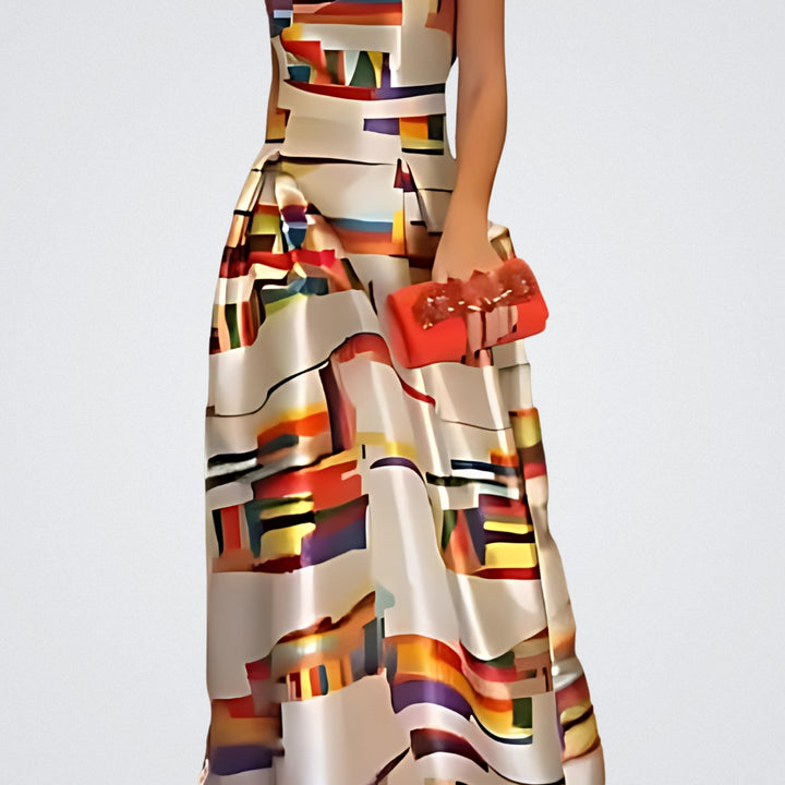 Isabeau™ Vestito maxi a fantasia geometrica