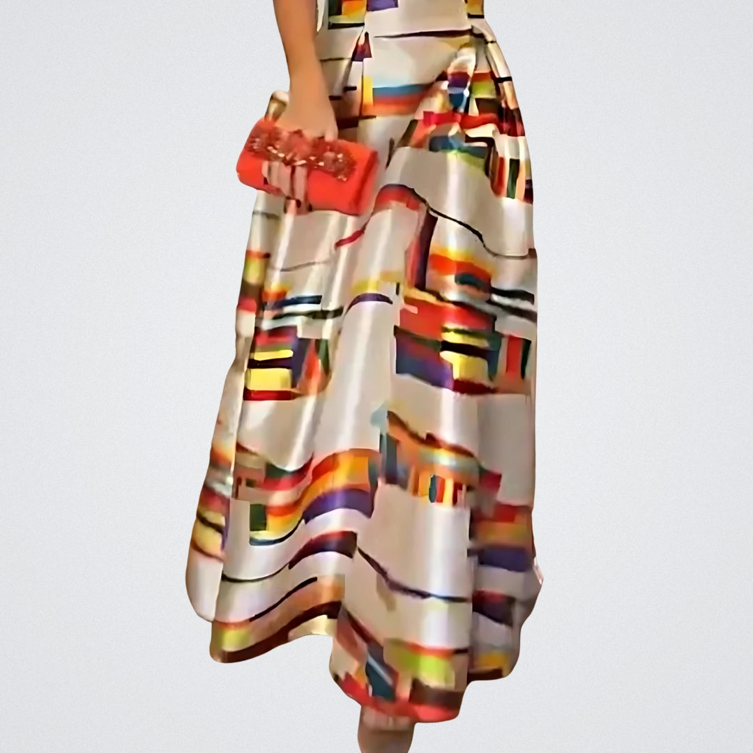 Isabeau™ Vestito maxi a fantasia geometrica