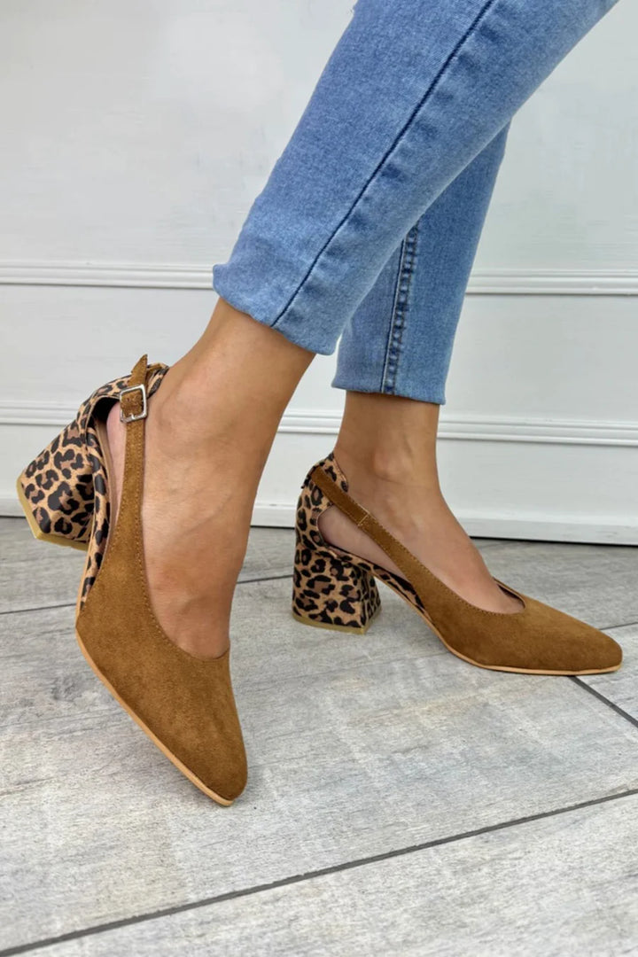 BELMONTE MILANO | DÉCOLLETÉ SLINGBACK CON TACCO LEOPARDATO