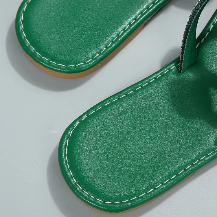 Pantofole a Forma di Serpente con Strass e Punta Rotonda