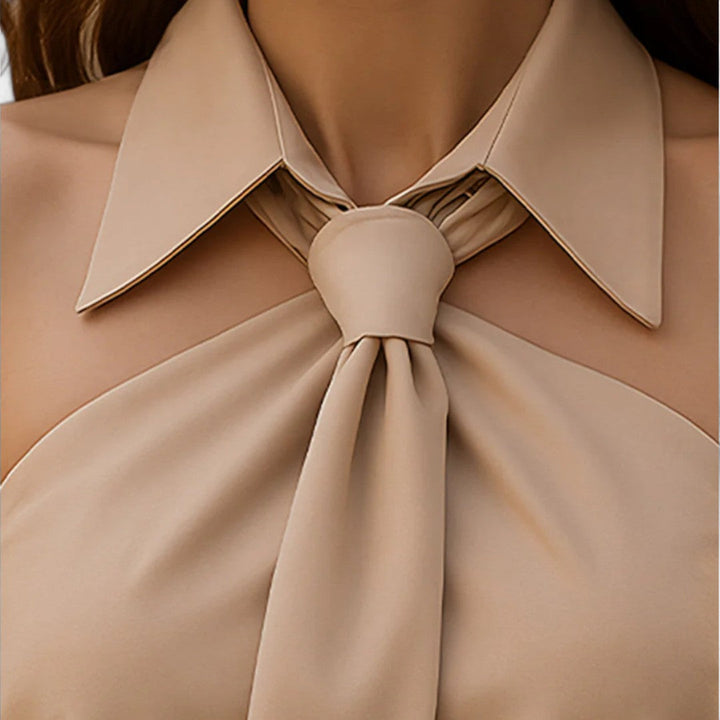 BELMONTE MILANO | TOP HALTER CON COLLO A CRAVATTA
