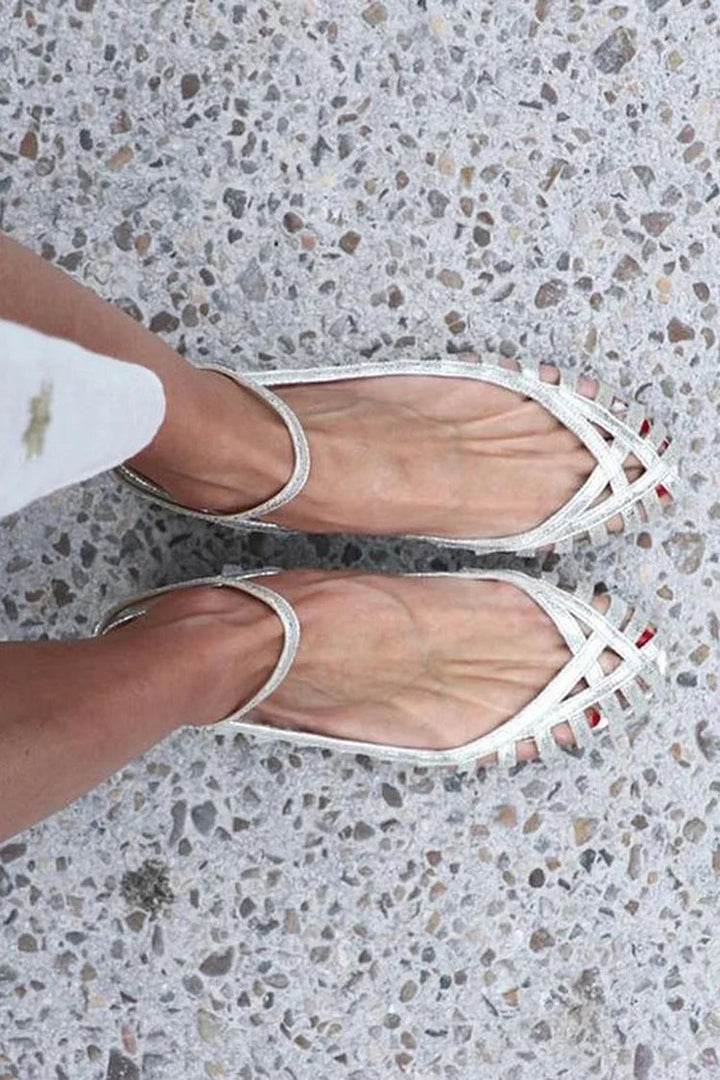 GIADA | BALLERINA INTRECCIATA CON CINTURINO