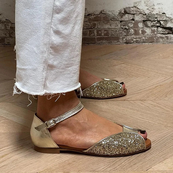 FLAVIA | SANDALO FLAT GLITTERATO