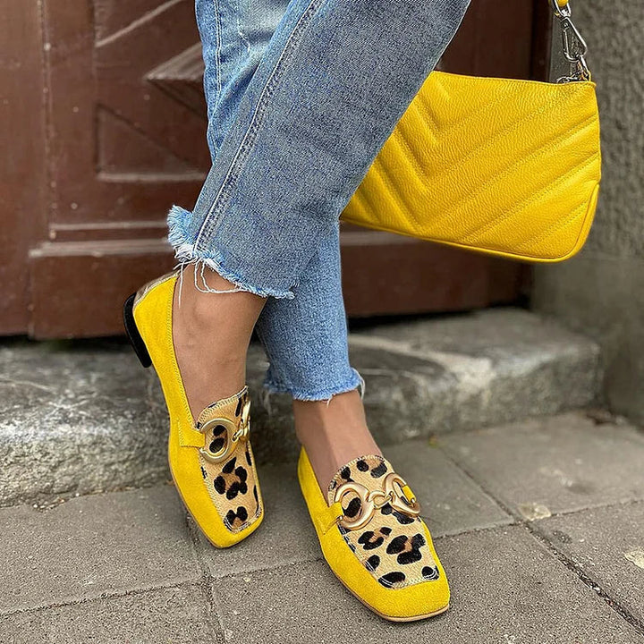 BELMONTE MILANO | MOCASSINO GIALLO CON DETTAGLIO ANIMALIER