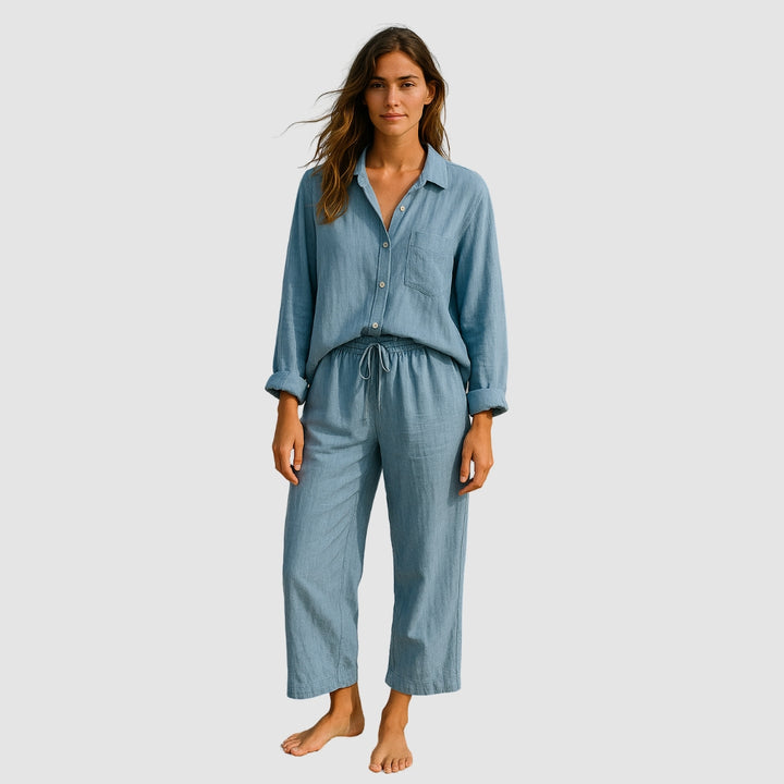 THÉA - Set di 2 pezzi | Camicia e pantaloni larghi