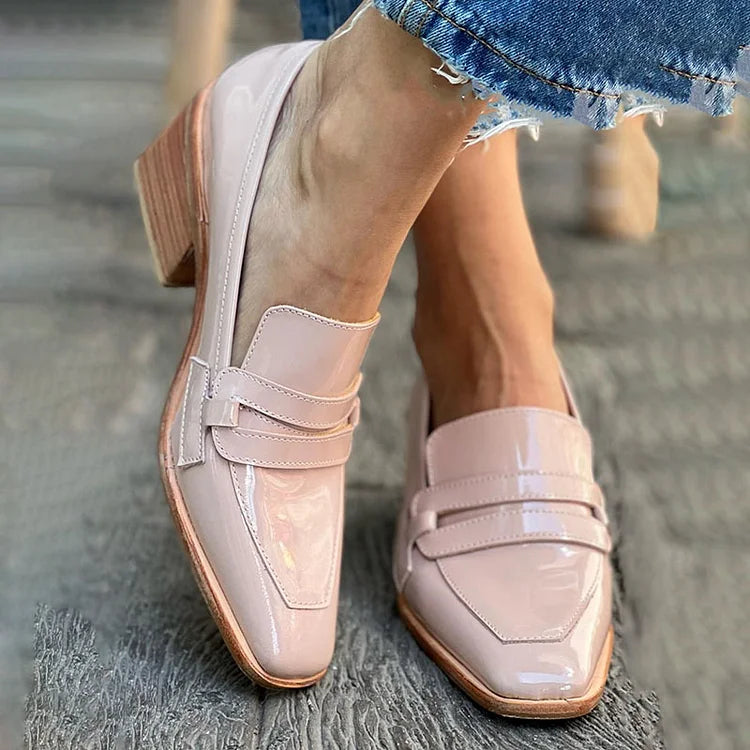 BELMONTE MILANO | MOCASSINI CON TACCO LARGO LUCIDI