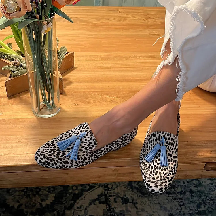 BELMONTE MILANO | MOCASSINI MACULATI CON NAPPINE AZZURRE