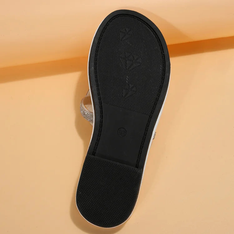 Pantofole a Forma di Serpente con Strass e Punta Rotonda