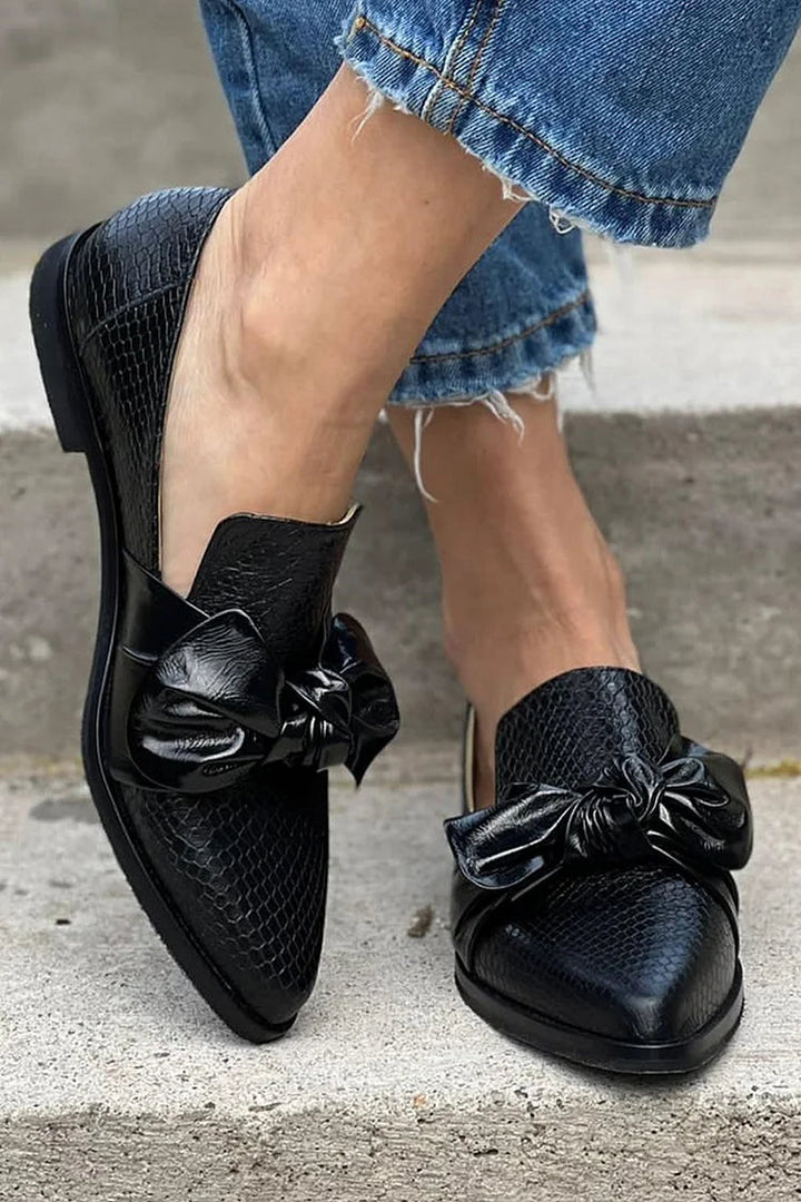 BELMONTE MILANO | MOCASSINO NERO CON FIOCCO LUCIDO