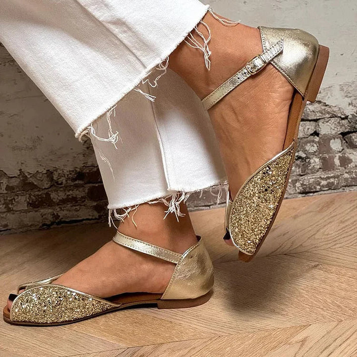 FLAVIA | SANDALO FLAT GLITTERATO