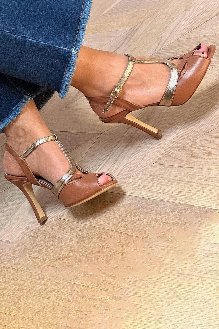 BELMONTE MILANO | SANDALO ELEGANTE CON CINTURINO ORO