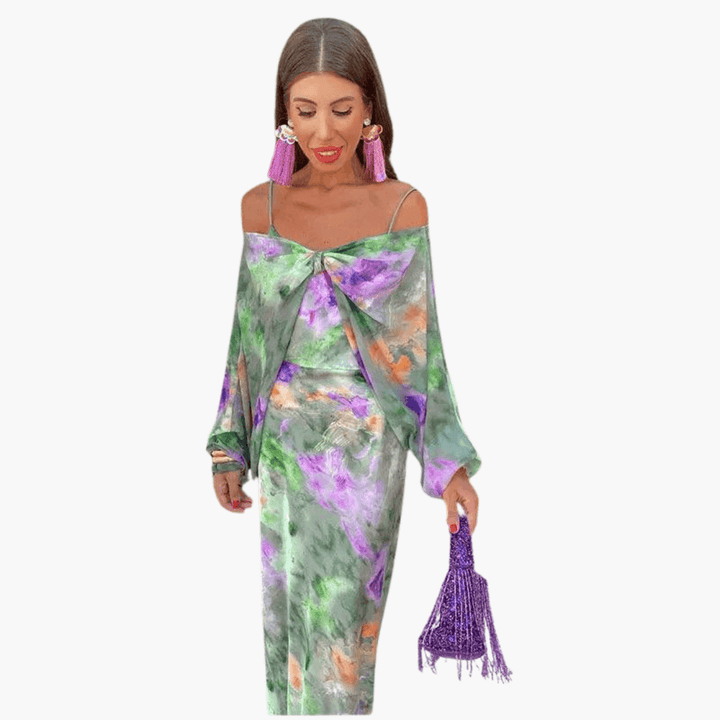 ARABELLA | ABITO SLIP FLOREALE IN RASO