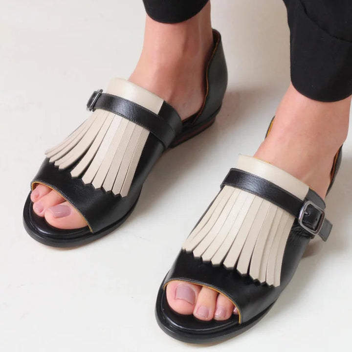 LUCREZIA | SANDALO PLATFORM CON FRANGE