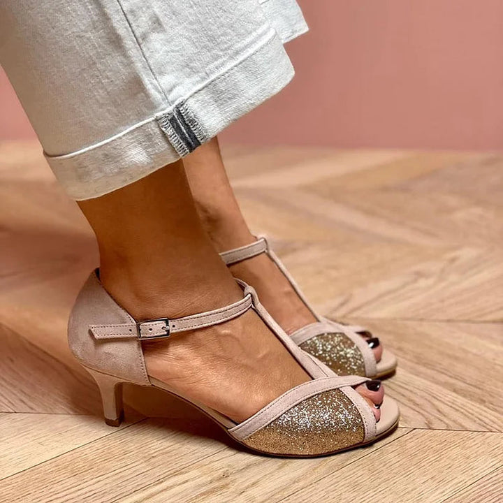 BELMONTE MILANO | SANDALO CON GLITTER E TACCO BASSO