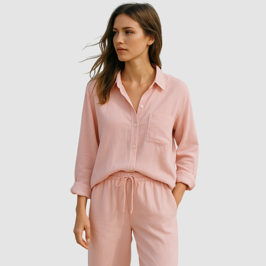 THÉA - Set di 2 pezzi | Camicia e pantaloni larghi