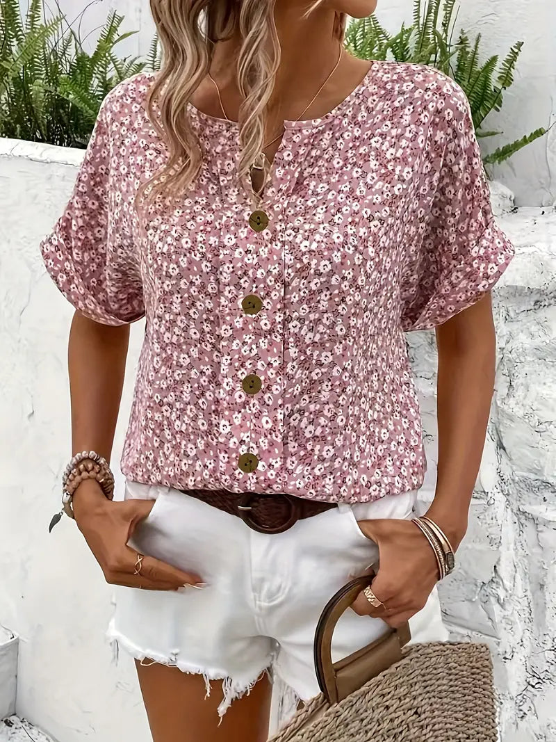 BELMONTE MILANO | BLUSA CON BOTTONI FLOREALI