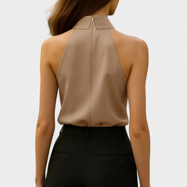 BELMONTE MILANO | TOP HALTER CON COLLO A CRAVATTA
