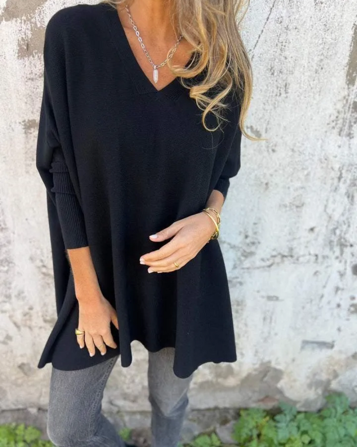 BELMONTE MILANO | MAGLIONE OVER SIZE CON SCOLLO A V