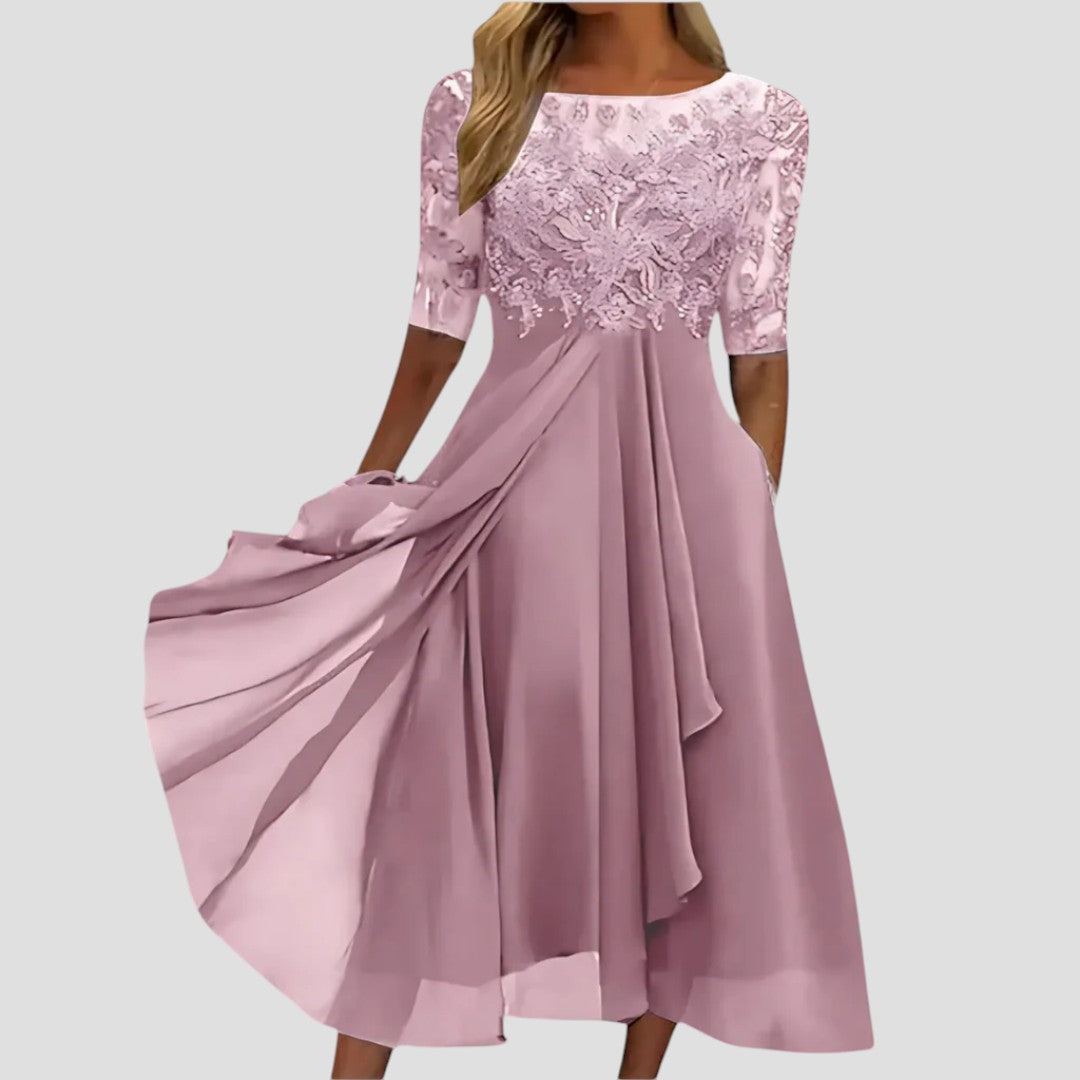 Rhonda - Elegant Lace Midi Dress