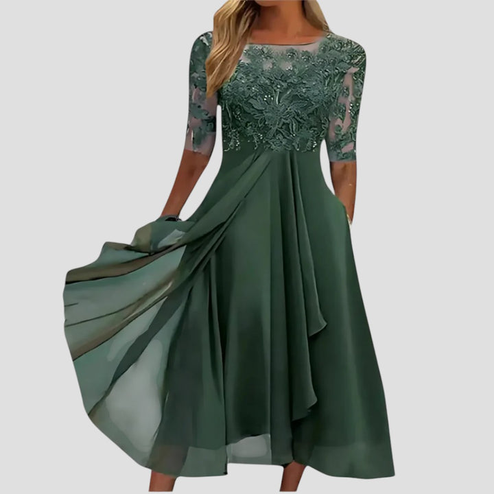 Rhonda - Elegant Lace Midi Dress
