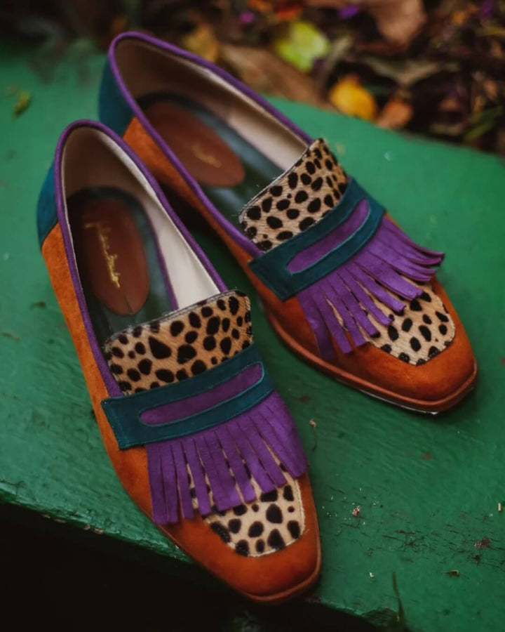 BELMONTE MILANO | MOCASSINO CON FRANGE E STAMPA ANIMALIER