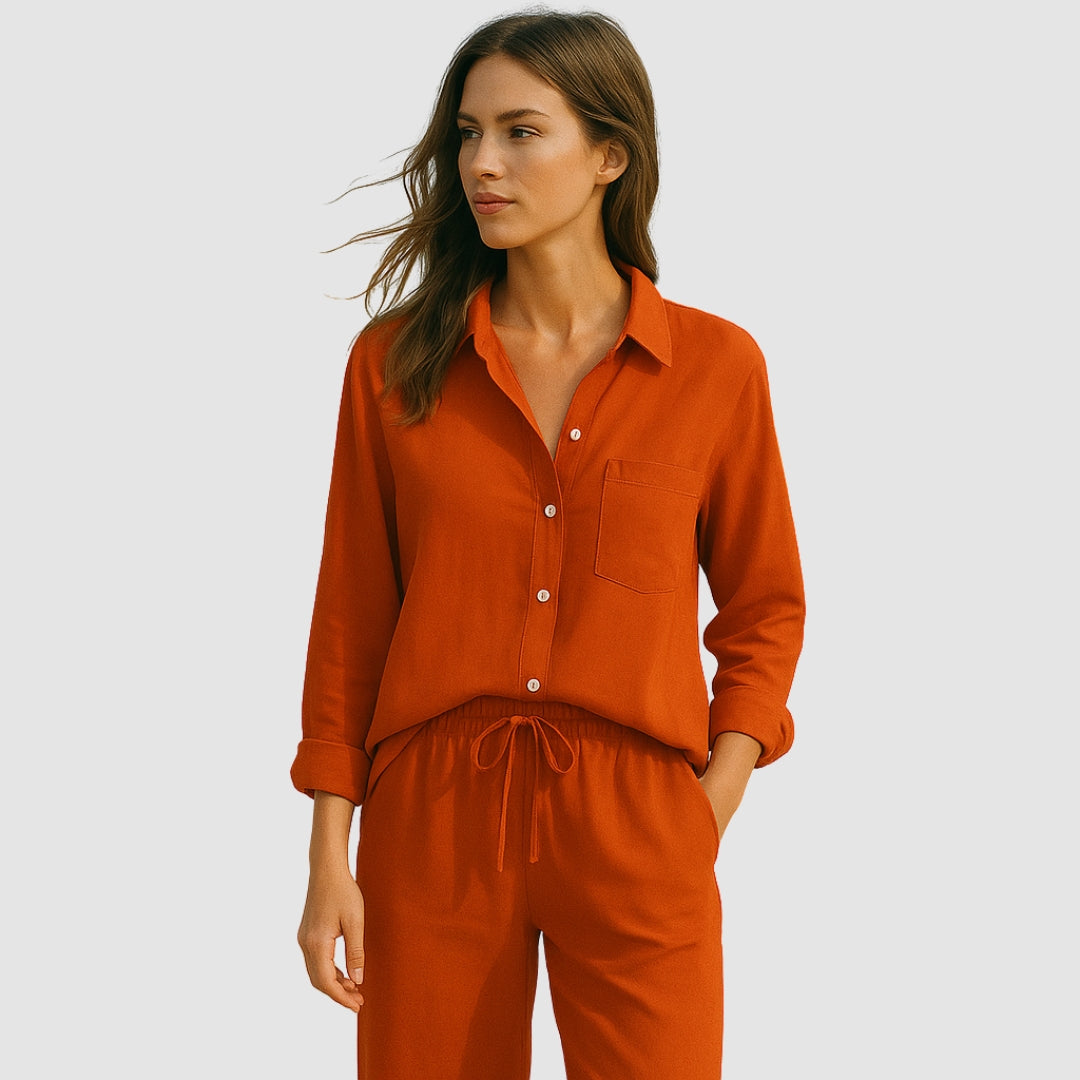 THÉA - Set di 2 pezzi | Camicia e pantaloni larghi