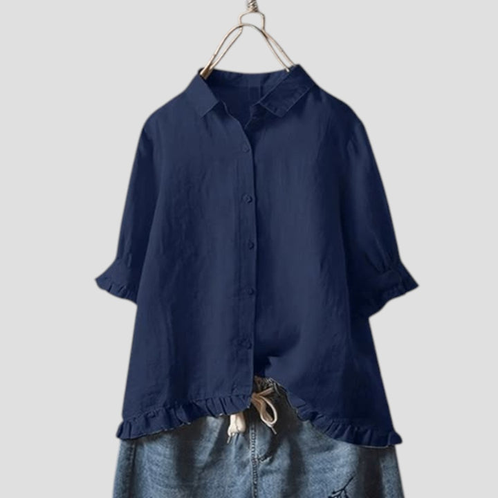 Giulia | Blusa in Misto Cotone e Lino dal Tocco Elegante