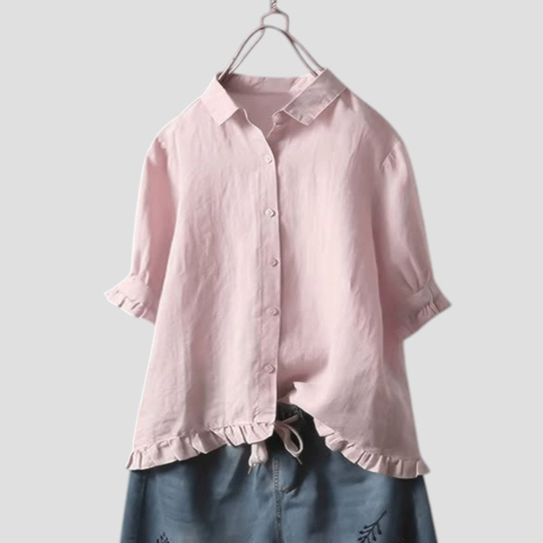 Giulia | Blusa in Misto Cotone e Lino dal Tocco Elegante