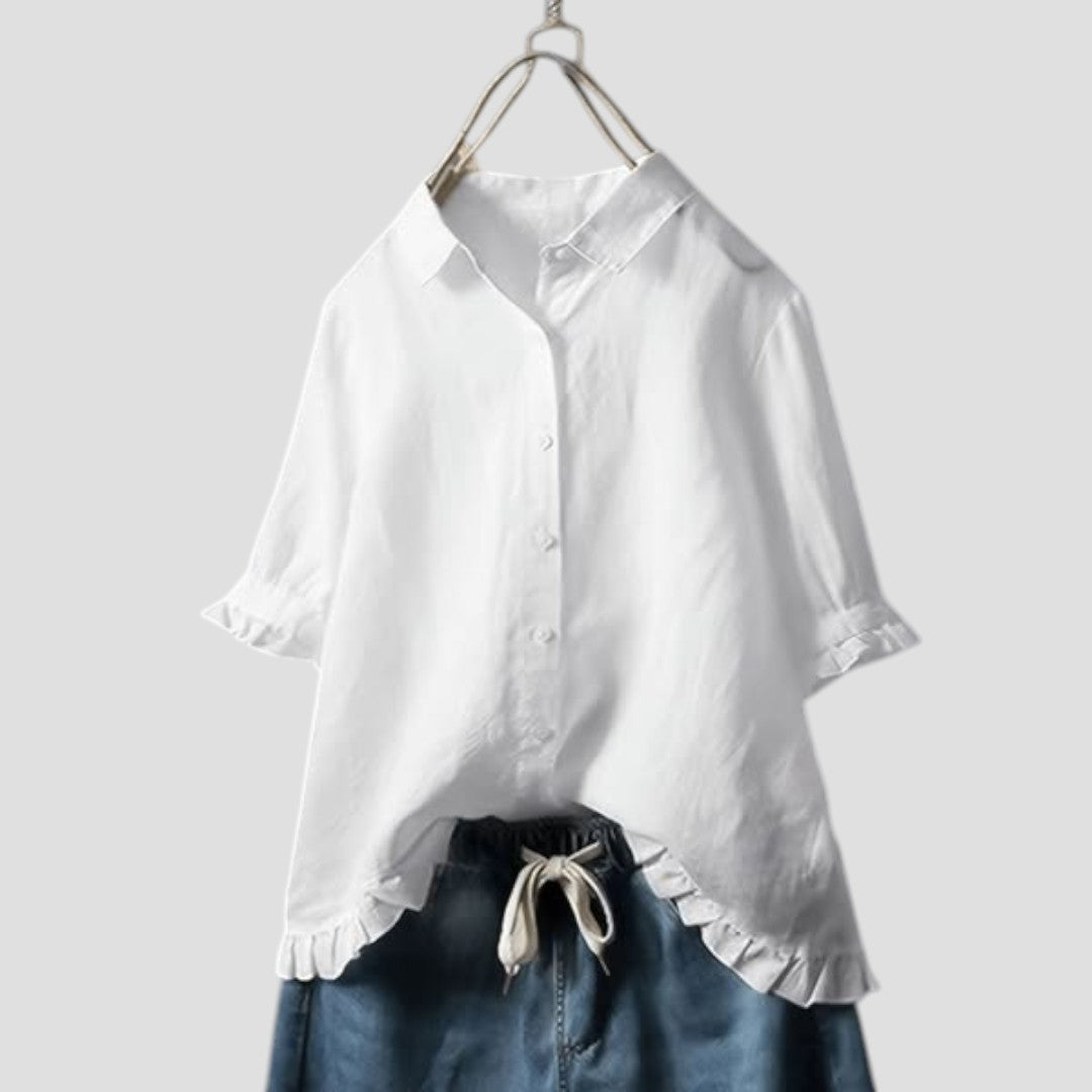 Giulia | Blusa in Misto Cotone e Lino dal Tocco Elegante