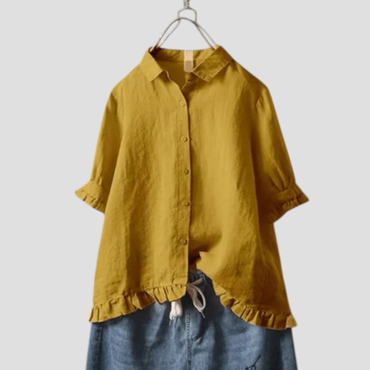 Giulia | Blusa in Misto Cotone e Lino dal Tocco Elegante