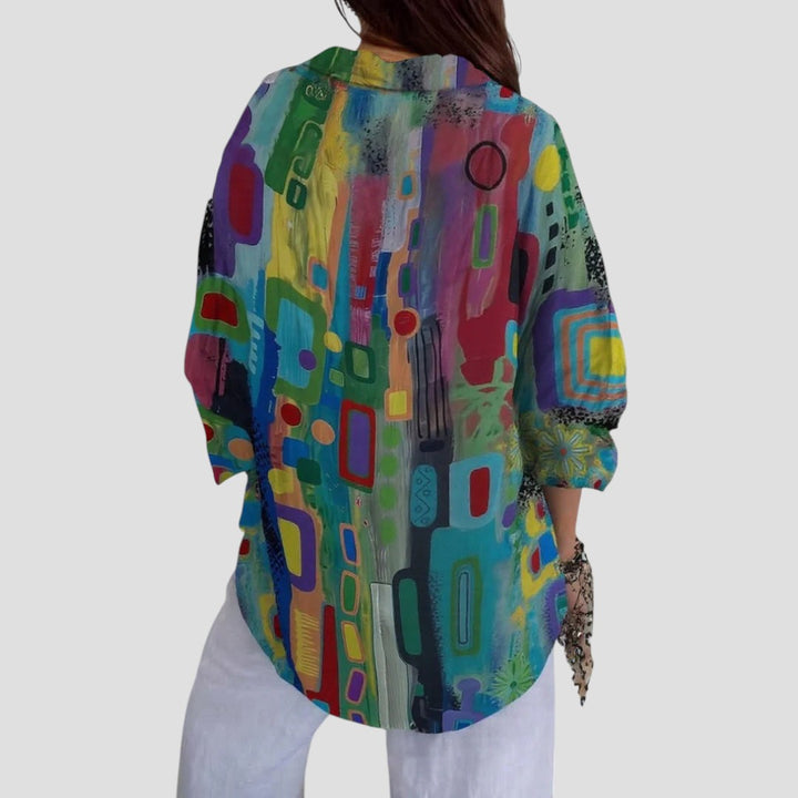 Edna™ | Blusa Elegante con Motivo Geometrico