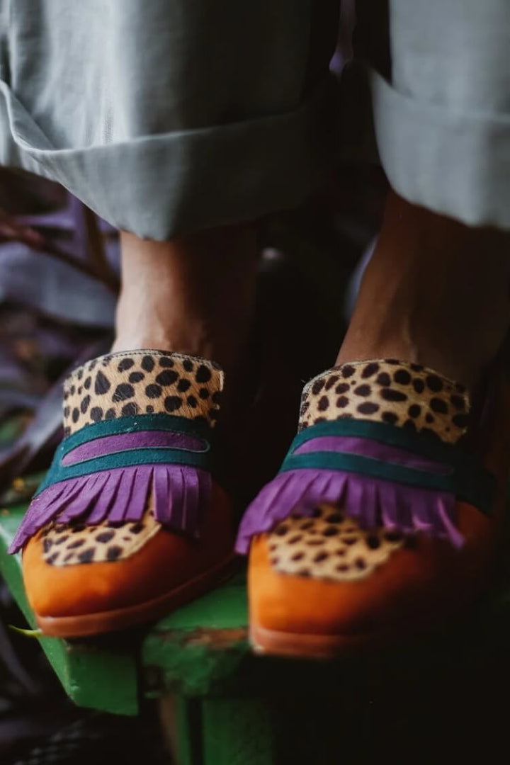 BELMONTE MILANO | MOCASSINO CON FRANGE E STAMPA ANIMALIER