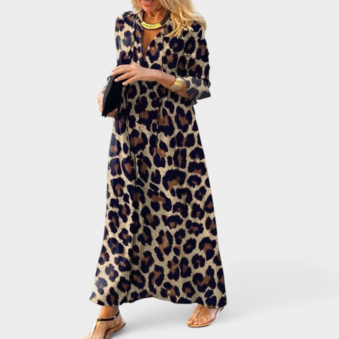 CHIARA | ABITO MIDI RILASSATO ANIMALIER